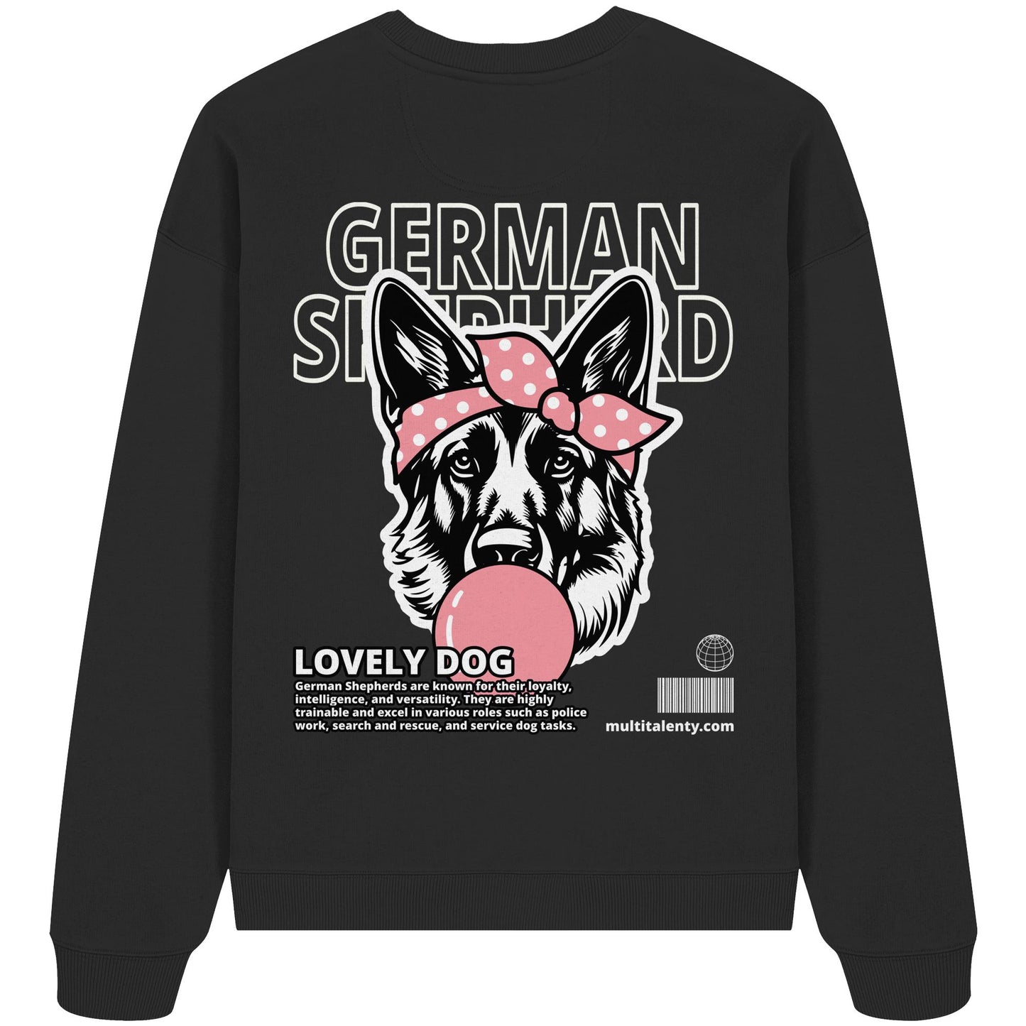 Bubble Gum German Shepherd (rosa) - Organic Oversize Sweatshirt