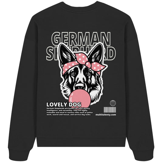 Bubble Gum German Shepherd (rosa) - Organic Oversize Sweatshirt