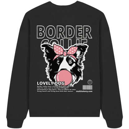 Bubble Gum Border Collie (rosa) - Organic Oversize Sweatshirt