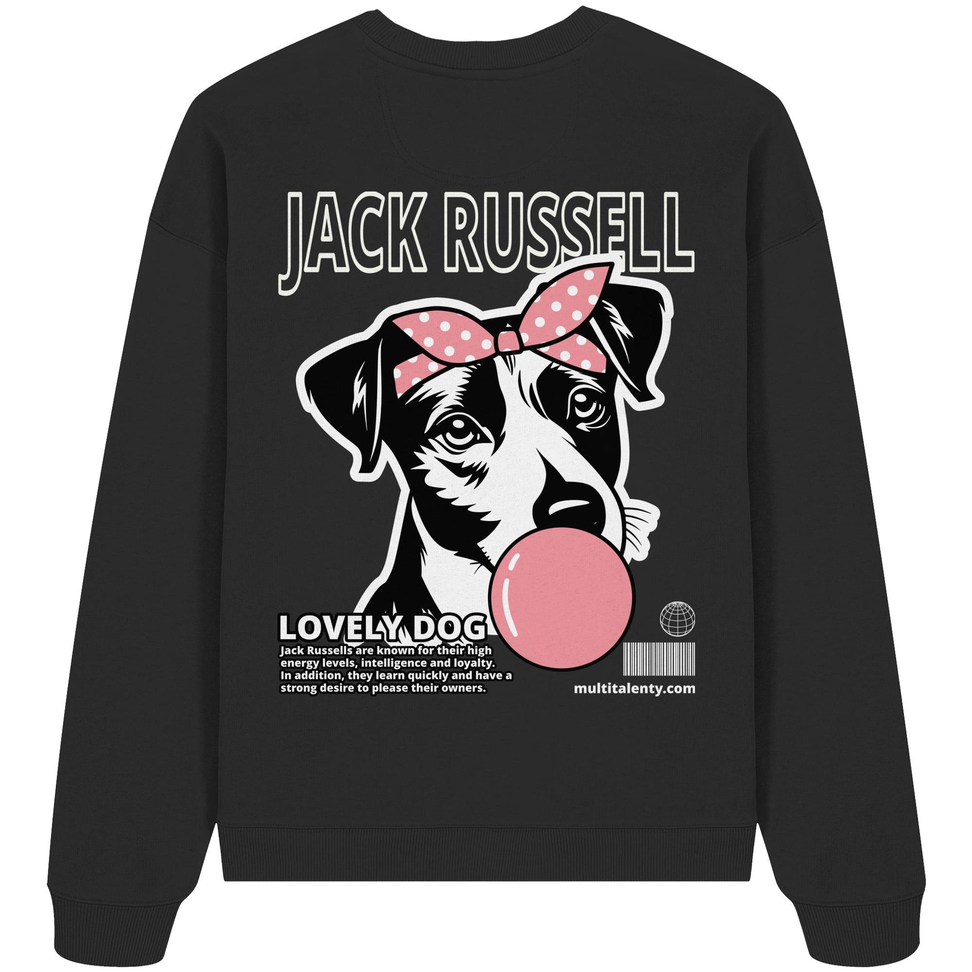 Bubble Gum Jack Russell (rosa) - Organic Oversize Sweatshirt
