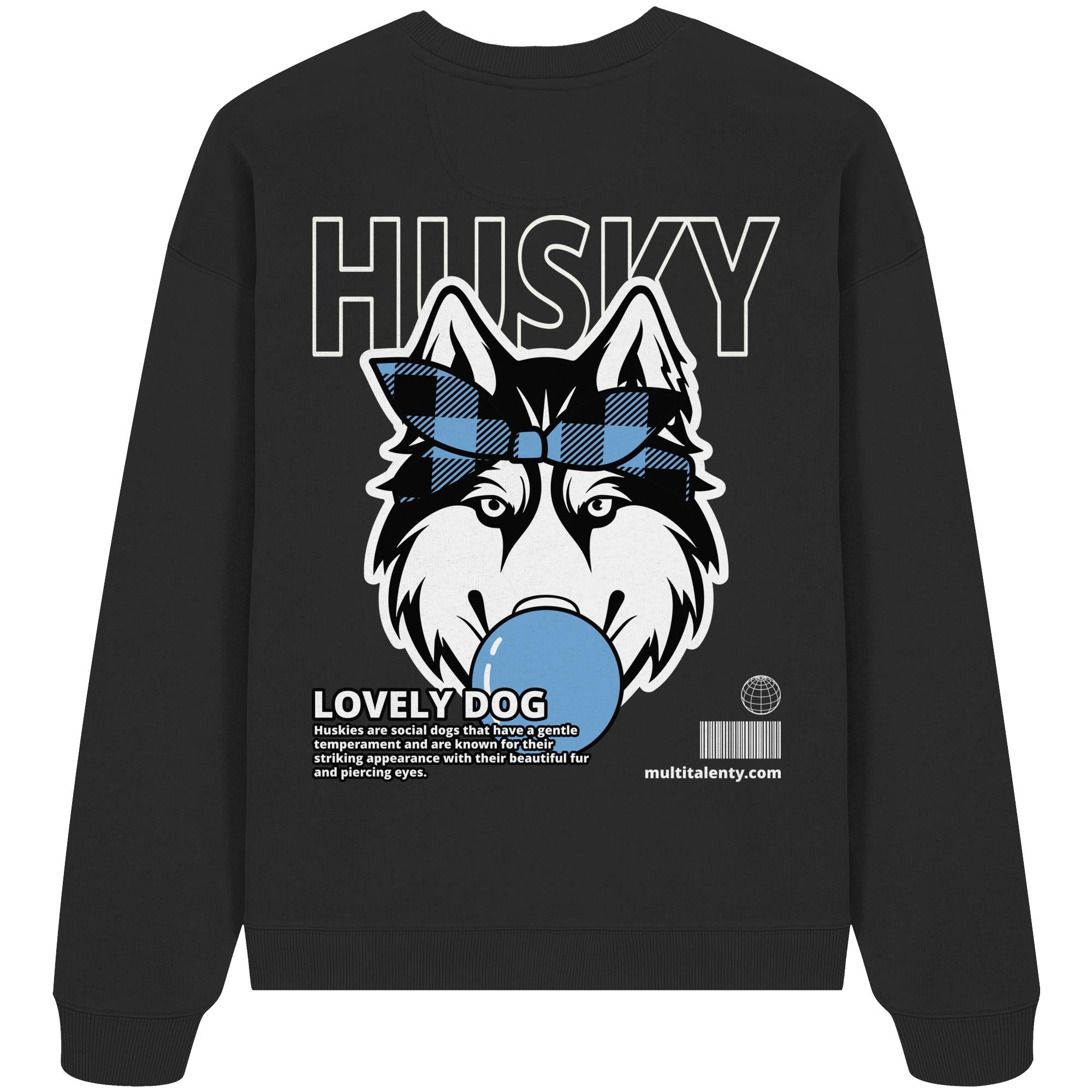 Bubble Gum Husky (blau) - Organic Oversize Sweatshirt