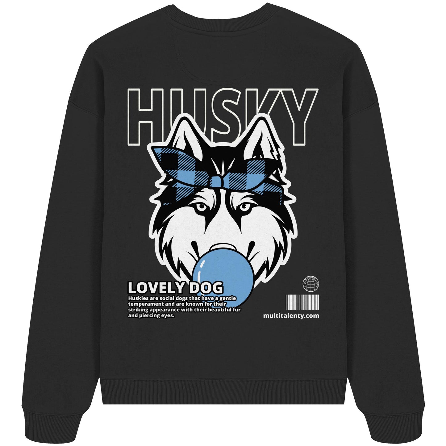 Bubble Gum Husky (blau) - Organic Oversize Sweatshirt
