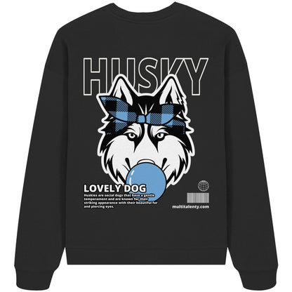 Bubble Gum Husky (blau) - Organic Oversize Sweatshirt