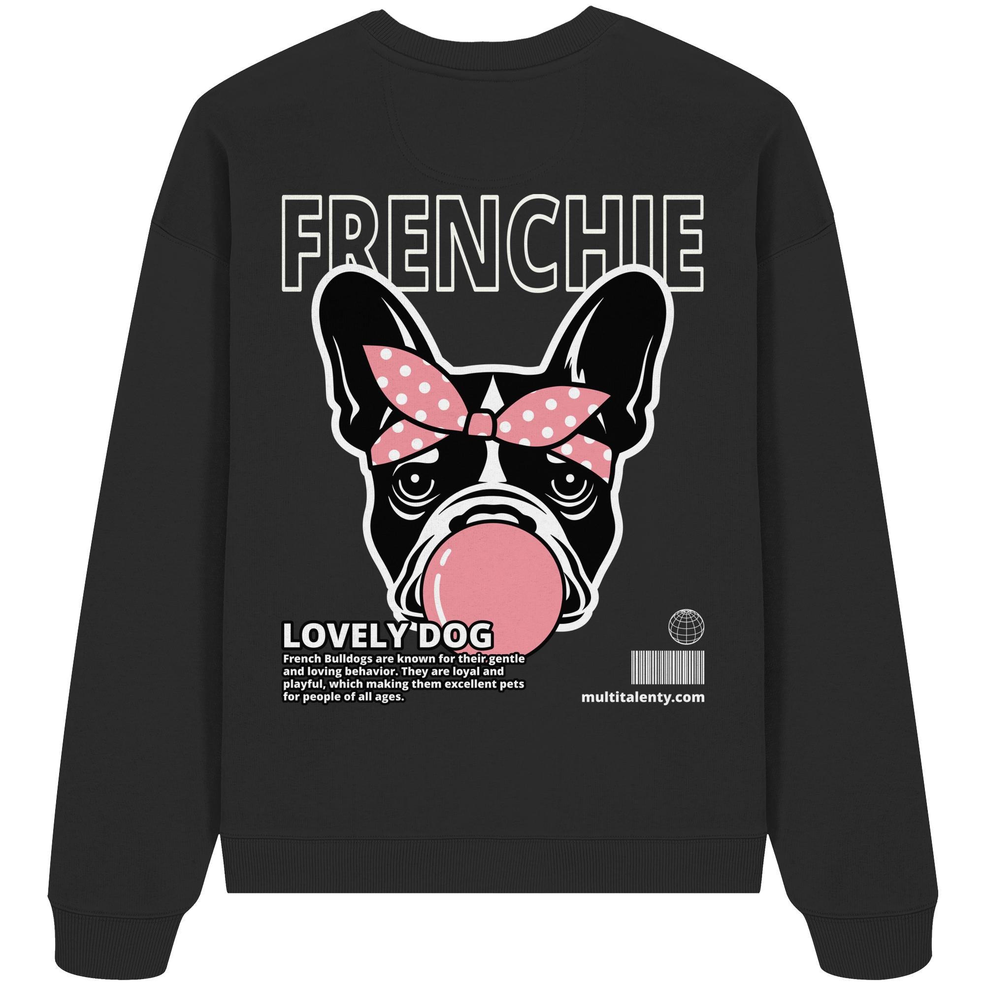 Bubble Gum Frenchie (rosa) - Organic Oversize Sweatshirt