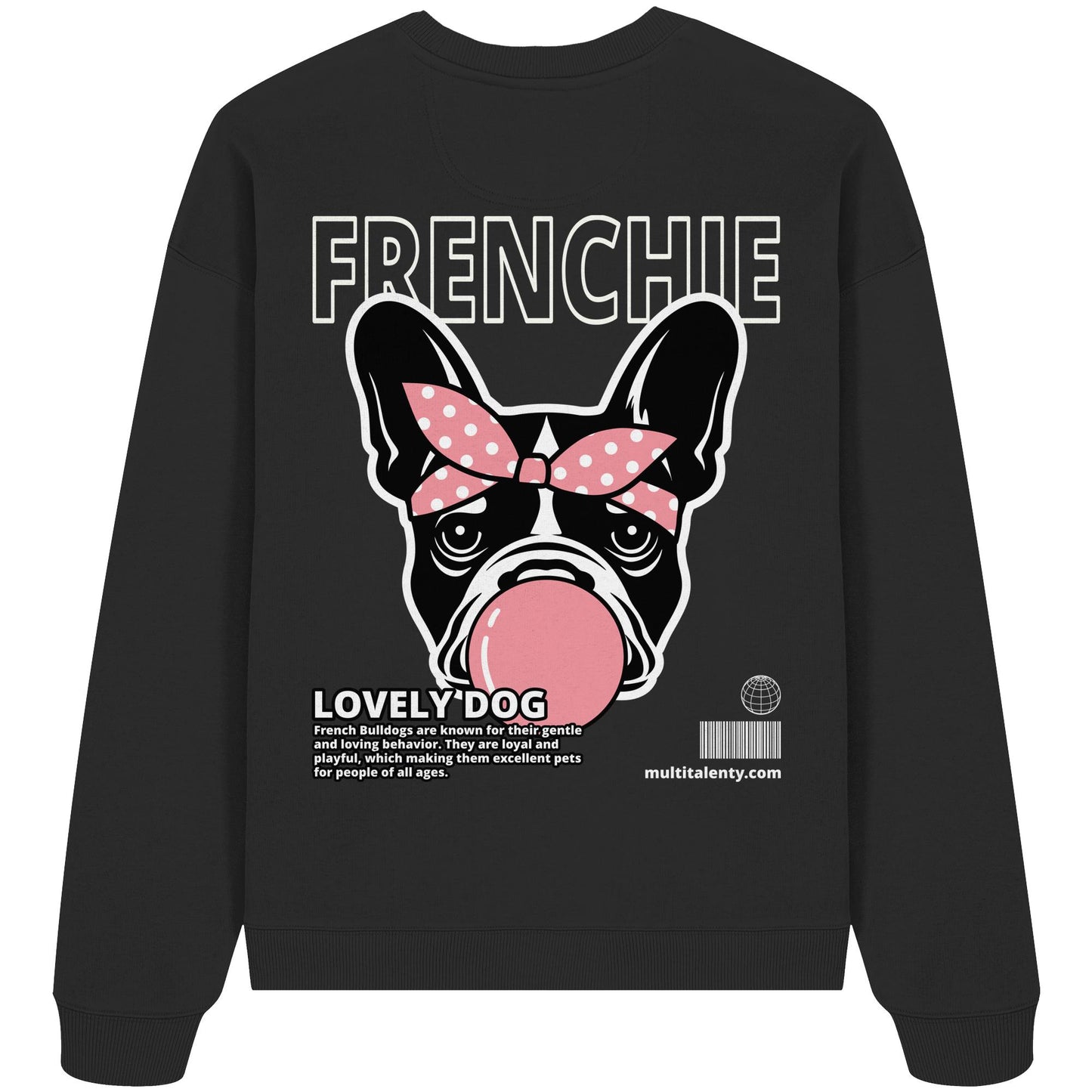 Bubble Gum Frenchie (rosa) - Organic Oversize Sweatshirt