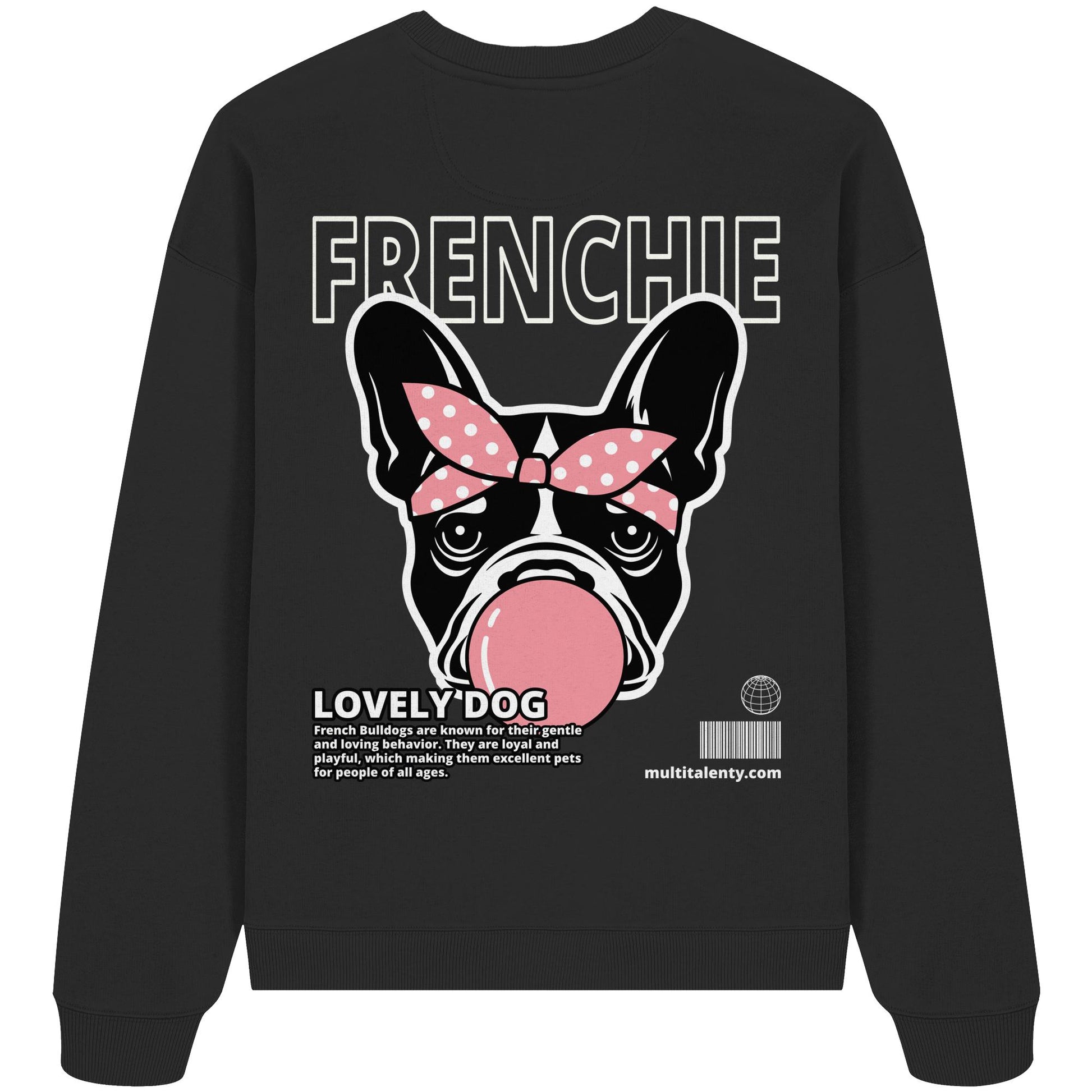 Bubble Gum Frenchie (rosa) - Organic Oversize Sweatshirt