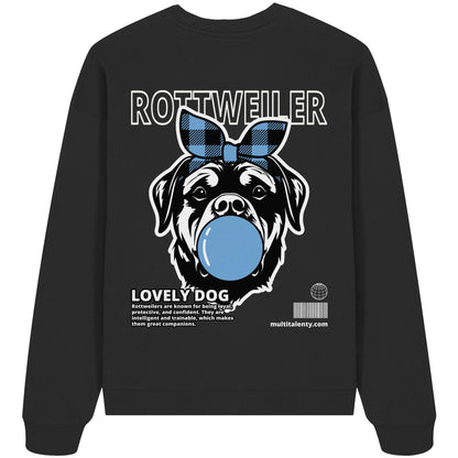 Bubble Gum Rottweiler (blau) - Organic Oversize Sweatshirt