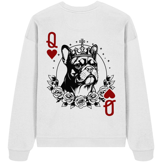 Herzkönigin Französische Bulldogge - Organic Oversize Sweatshirt