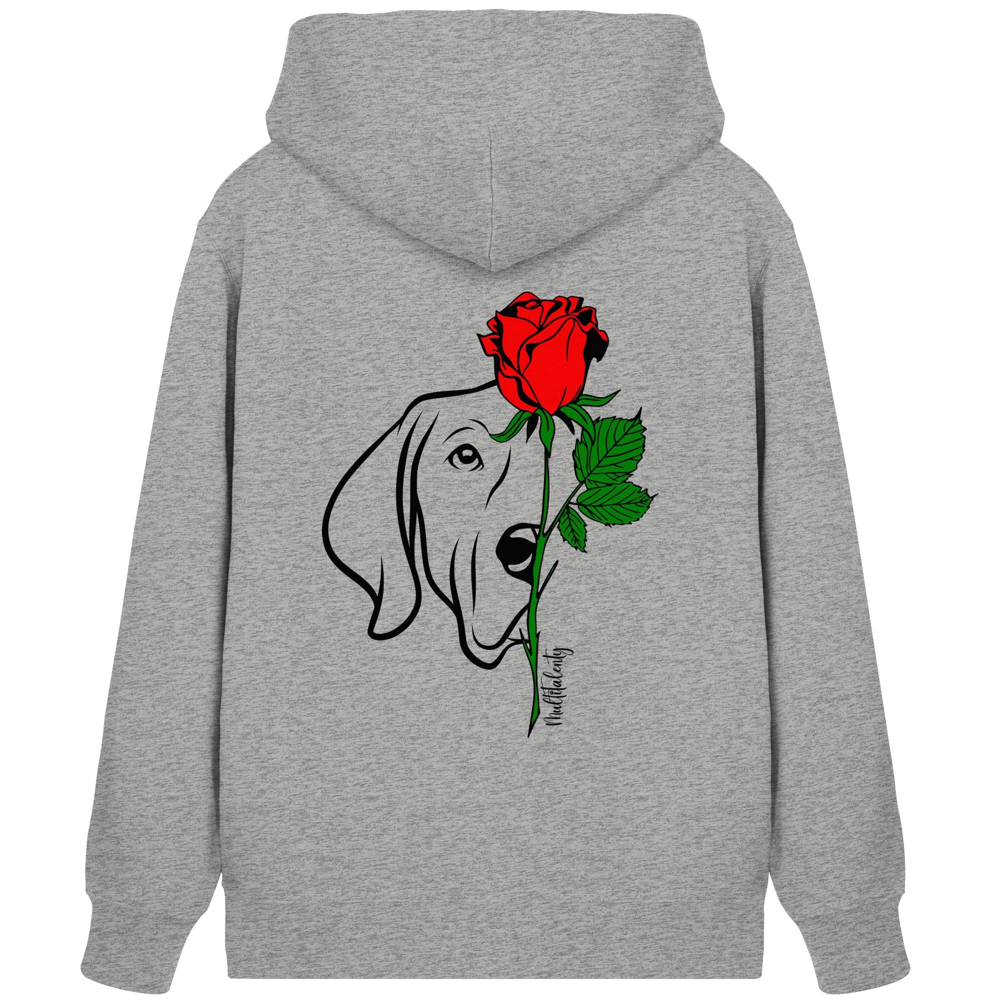 Tattoo Rose - Weimaraner - Organic Zipper