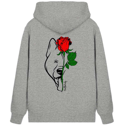 Tattoo Rose - American Akita - Organic Zipper