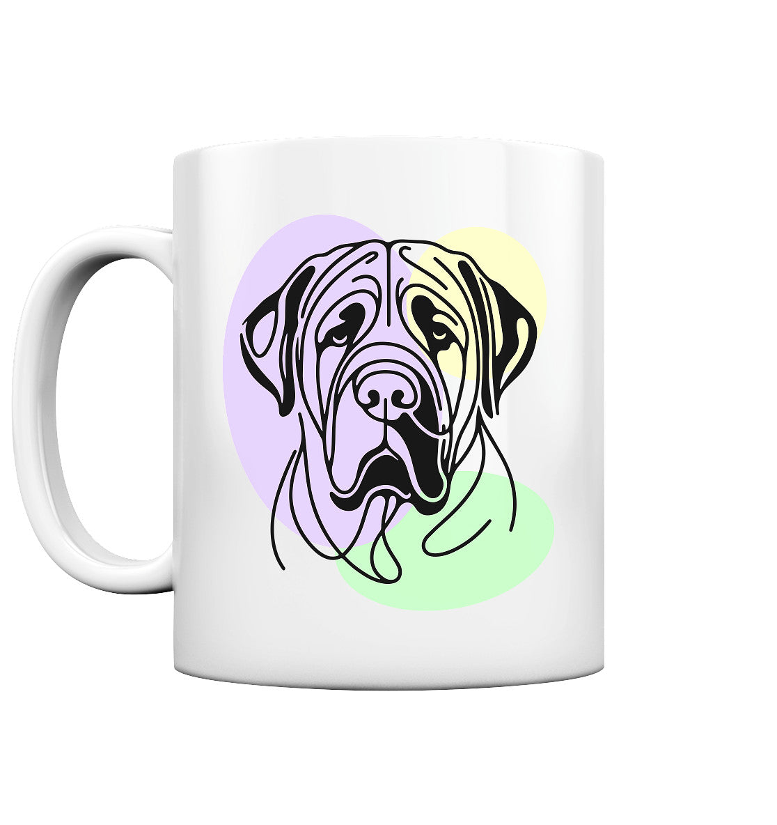 Line Art - Süßer Bullmastiff - Tasse glossy