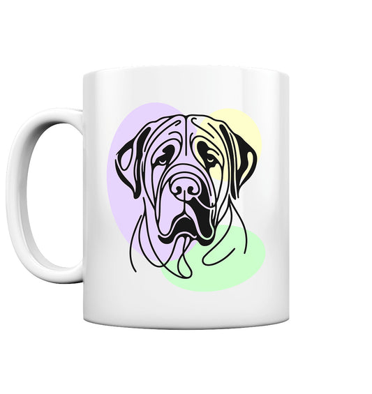 Line Art - Süßer Bullmastiff - Tasse glossy