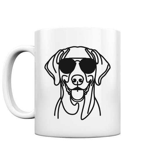 Line Art - Cooler Weimaraner - Tasse glossy