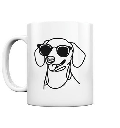 Line Art - Cooler Dackel (Kurzhaar) - Tasse glossy