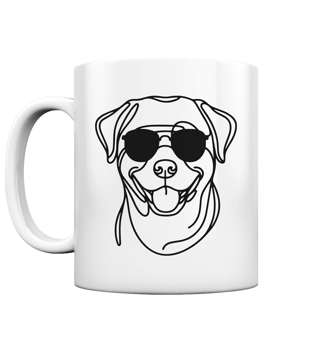 Line Art - Cooler Rottweiler - Tasse glossy