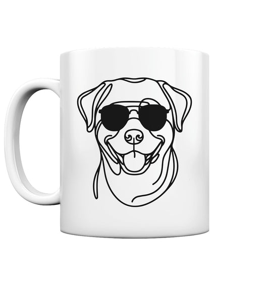 Line Art - Cooler Rottweiler - Tasse glossy