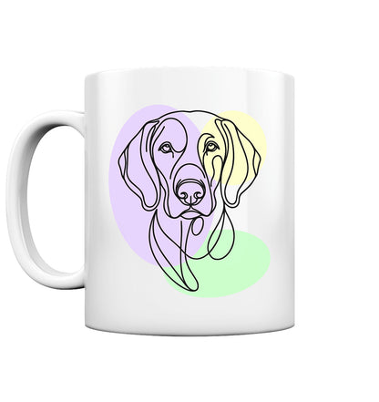 Line Art - Süßer Weimaraner - Tasse glossy