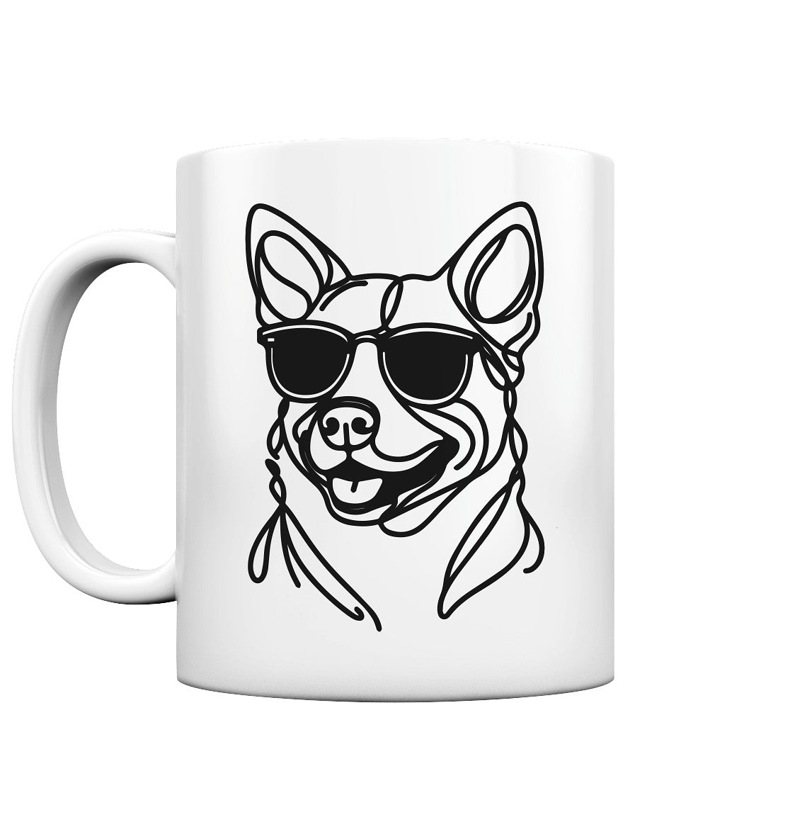 Line Art - Cooler Australian Cattle Dog - Tasse glossy