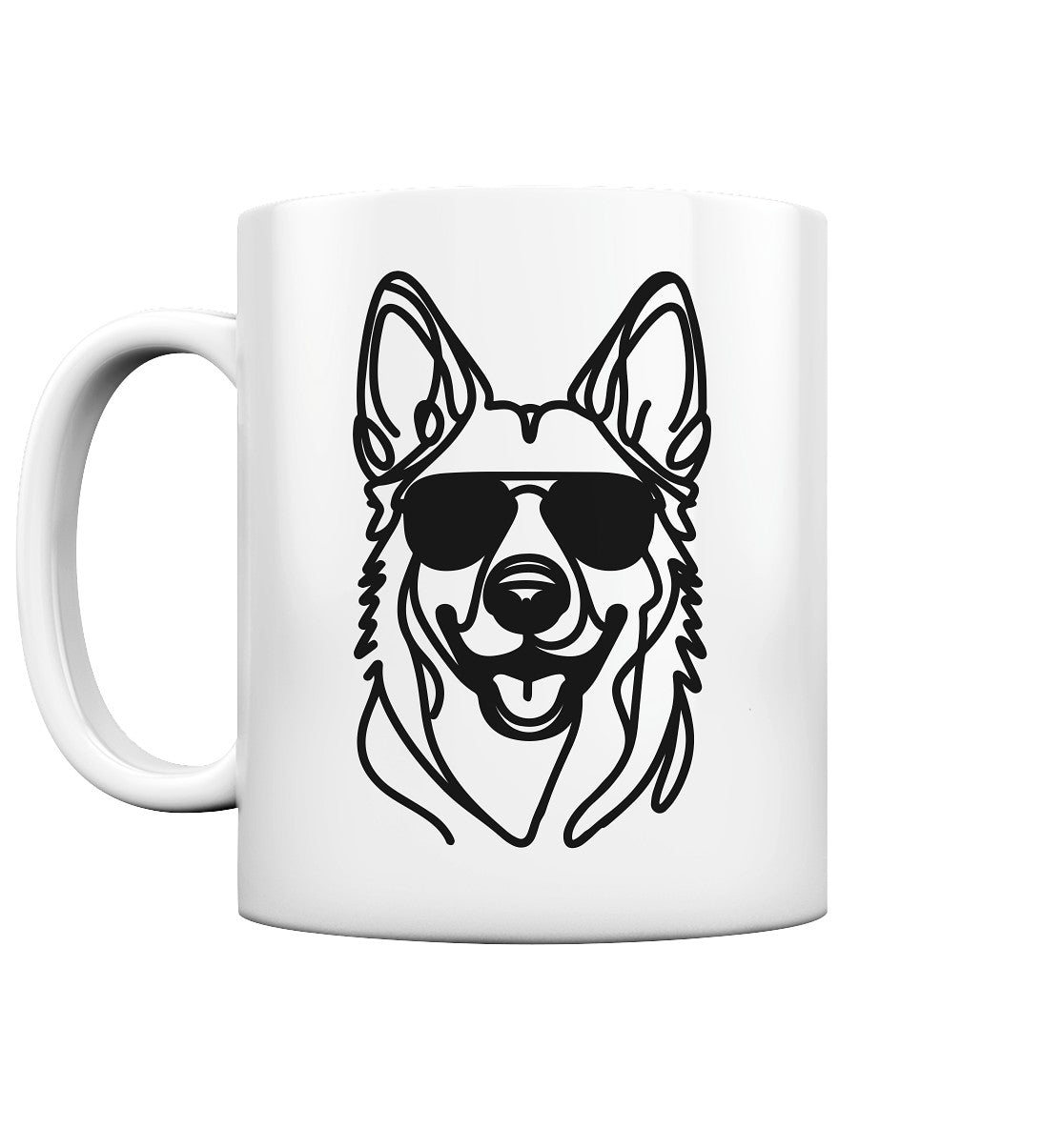 Line Art - Cooler Holländischer Schäferhund - Tasse glossy
