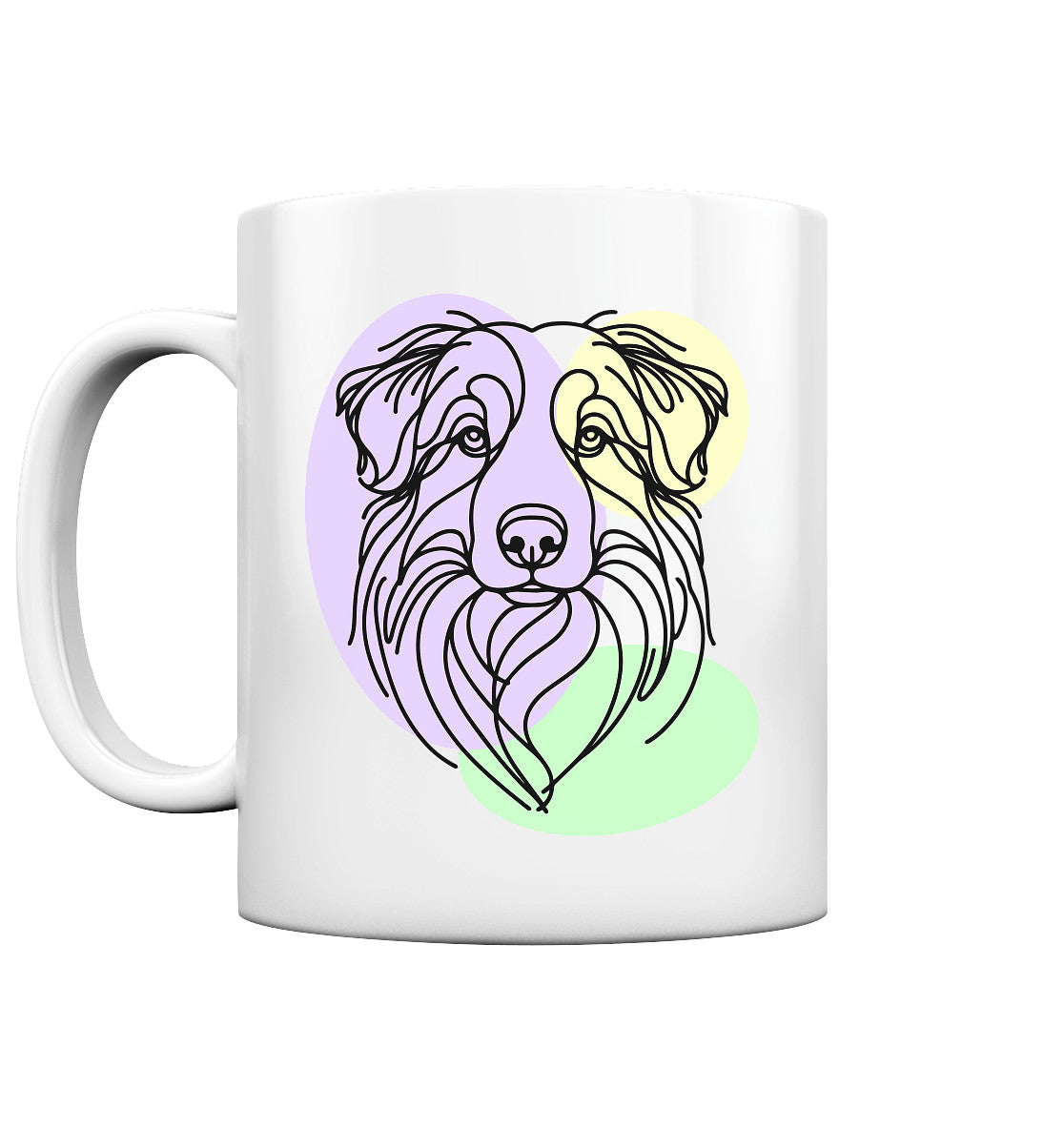 Line Art - Süßer Australian Shepherd - Tasse glossy