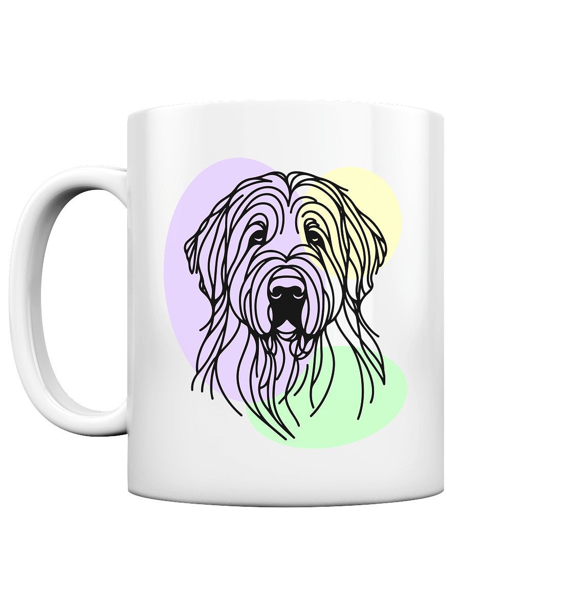Line Art - Süßer Briard - Tasse glossy