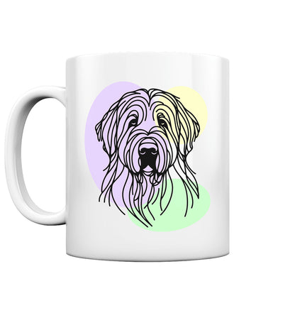 Line Art - Süßer Briard - Tasse glossy