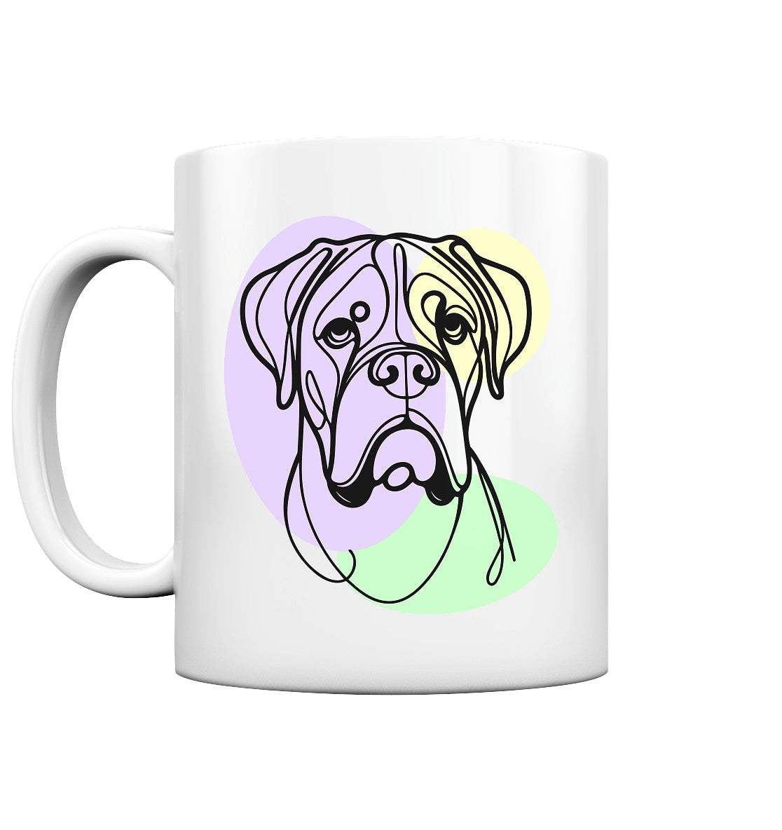 Line Art - Süßer Boxer - Tasse glossy