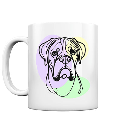 Line Art - Süßer Boxer - Tasse glossy
