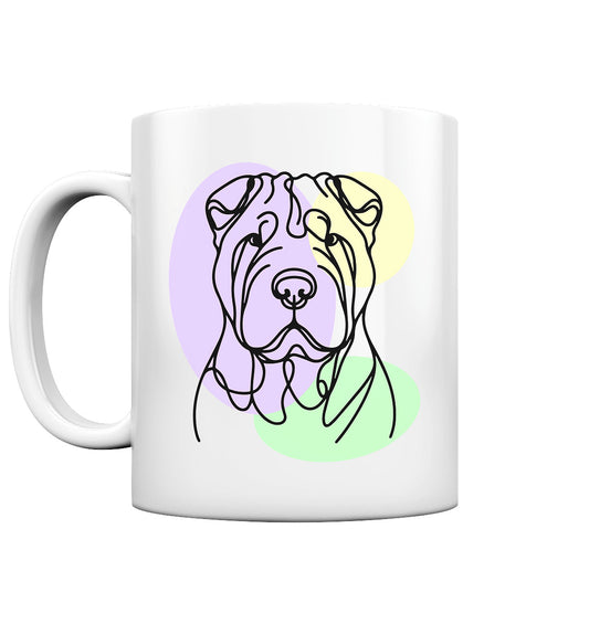 Line Art - Süßer Shar-Pei - Tasse glossy