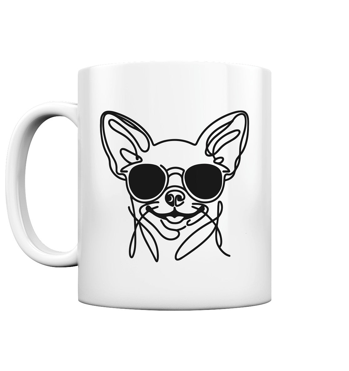 Line Art - Cooler Chihuahua (Kurzhaar) - Tasse glossy