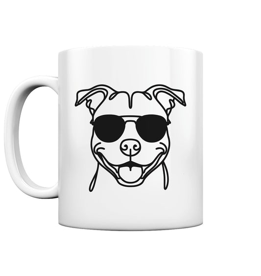 Line Art - Cooler American Staffordshire Terrier - Tasse glossy