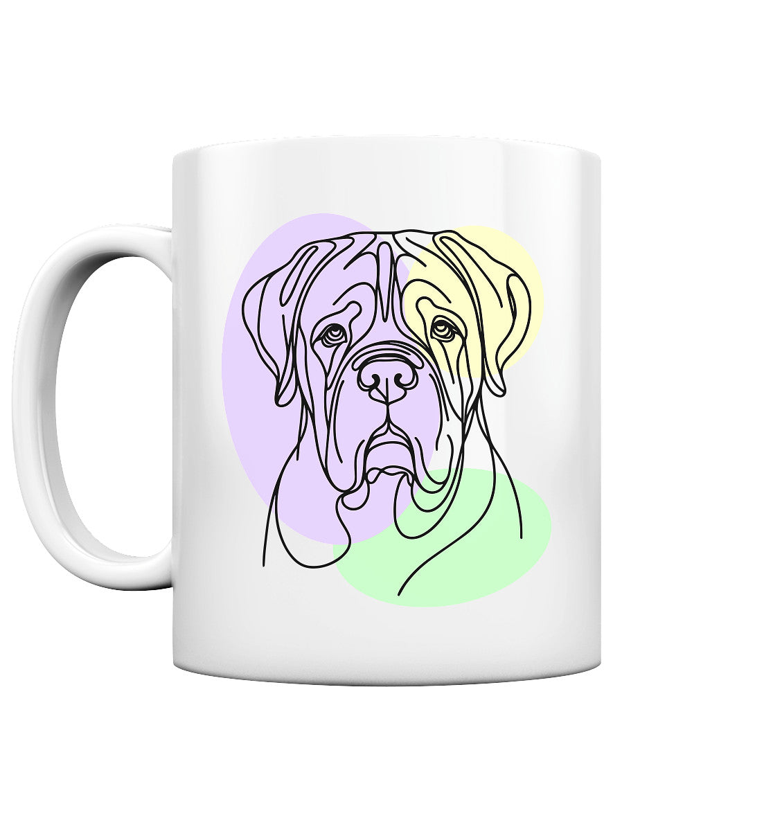 Line Art - Süße Bordeauxdogge - Tasse glossy