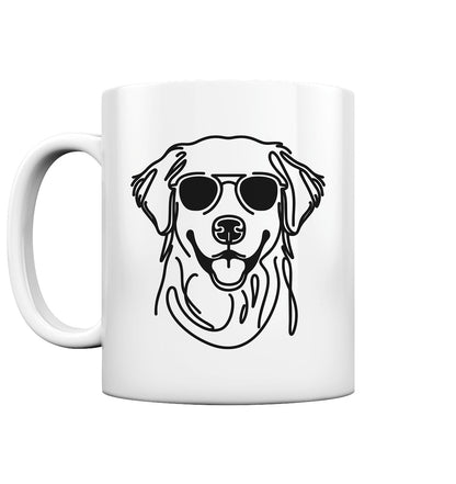 Line Art - Cooler Golden Retriever - Tasse glossy