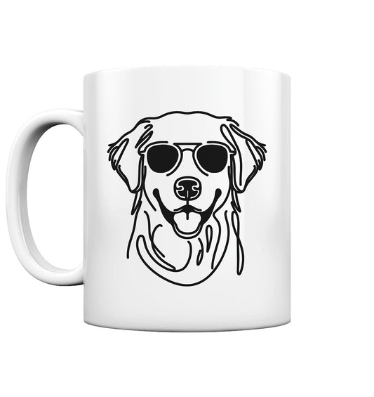 Line Art - Cooler Golden Retriever - Tasse glossy