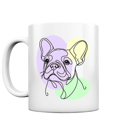 Line Art - Süße Französische Bulldogge - Tasse glossy