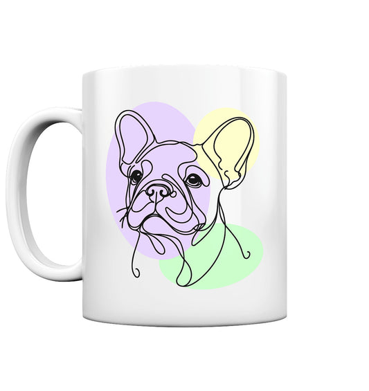 Line Art - Süße Französische Bulldogge - Tasse glossy