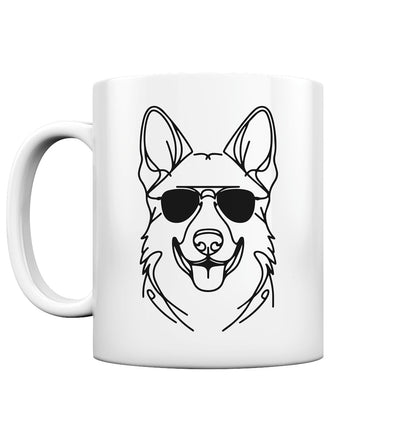 Line Art - Cooler Deutscher Schäferhund - Tasse glossy