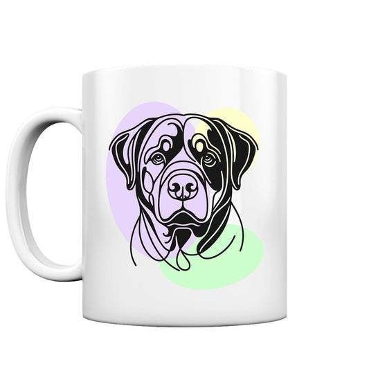 Line Art - Süßer Rottweiler - Tasse glossy