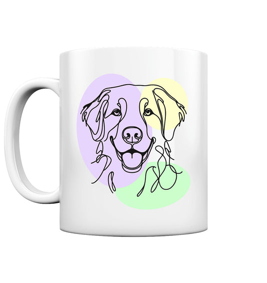 Line Art - Süßer Golden Retriever - Tasse glossy