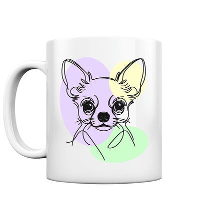 Line Art - Süßer Chihuahua (Kurzhaar) - Tasse glossy