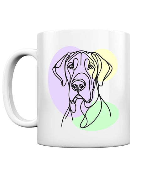 Line Art - Süße Deutsche Dogge - Tasse glossy