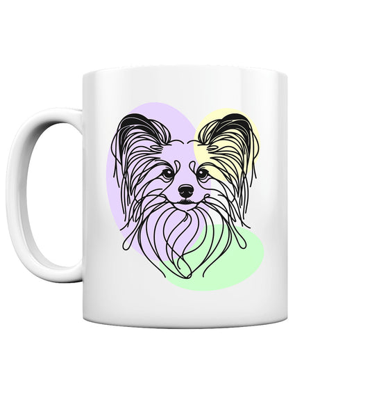 Line Art - Süßer Papillon - Tasse glossy