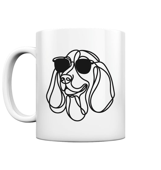 Line Art - Cooler Basset Hound - Tasse glossy