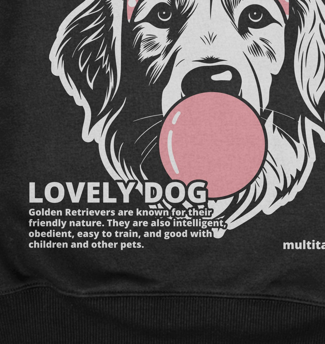 Bubble Gum Golden Retriever (rosa) - Detailansicht