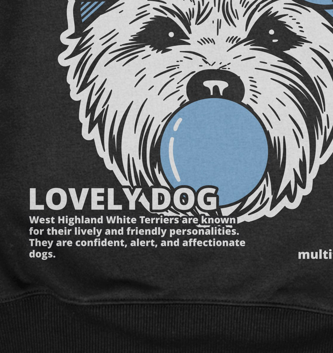 Bubble Gum Westie (blau) - Detailansicht