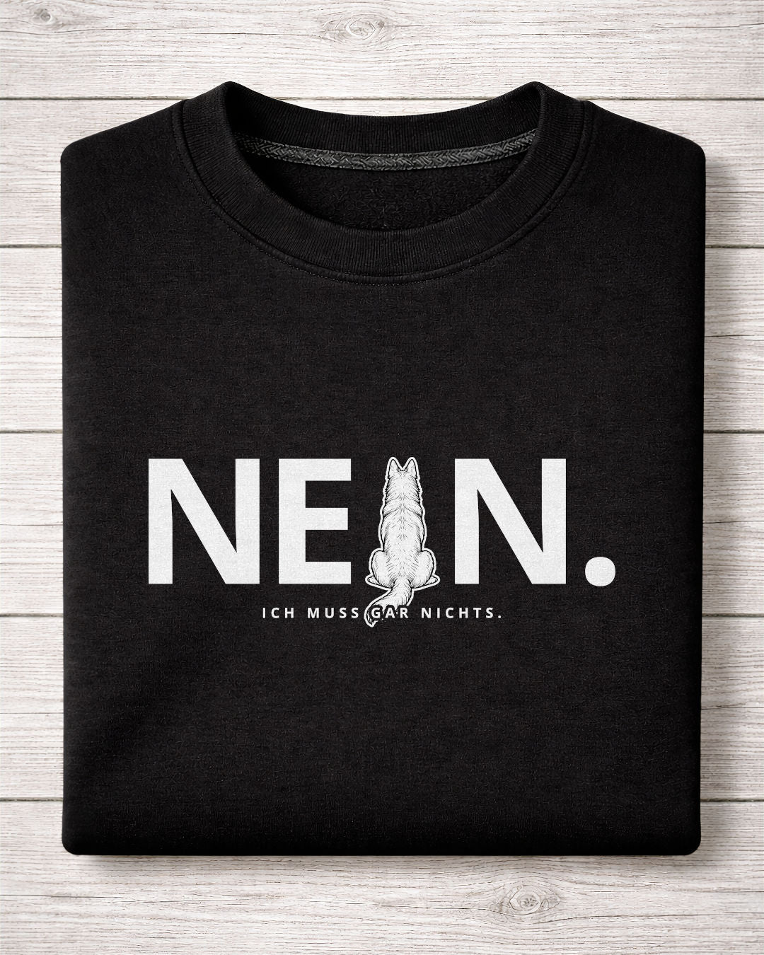 Motiv nah - Nein.Ich muss gar nichts. - Weißer Schäferhund