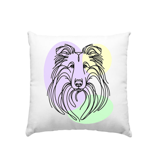 Line Art - Süßer Collie - Kissen 40x40cm