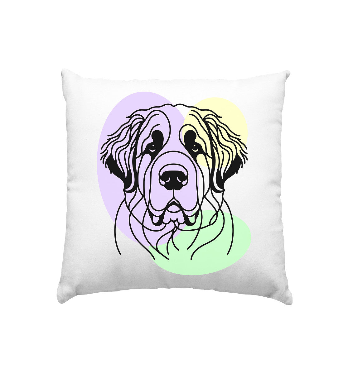 Line Art - Süßer Bernhardiner - Kissen 40x40cm