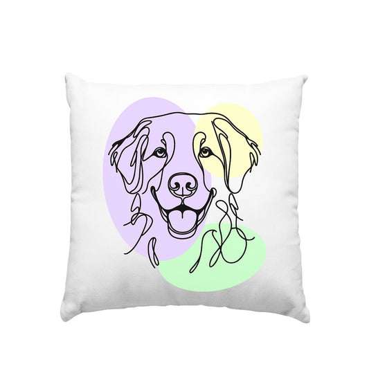 Line Art - Süßer Golden Retriever - Kissen 40x40cm