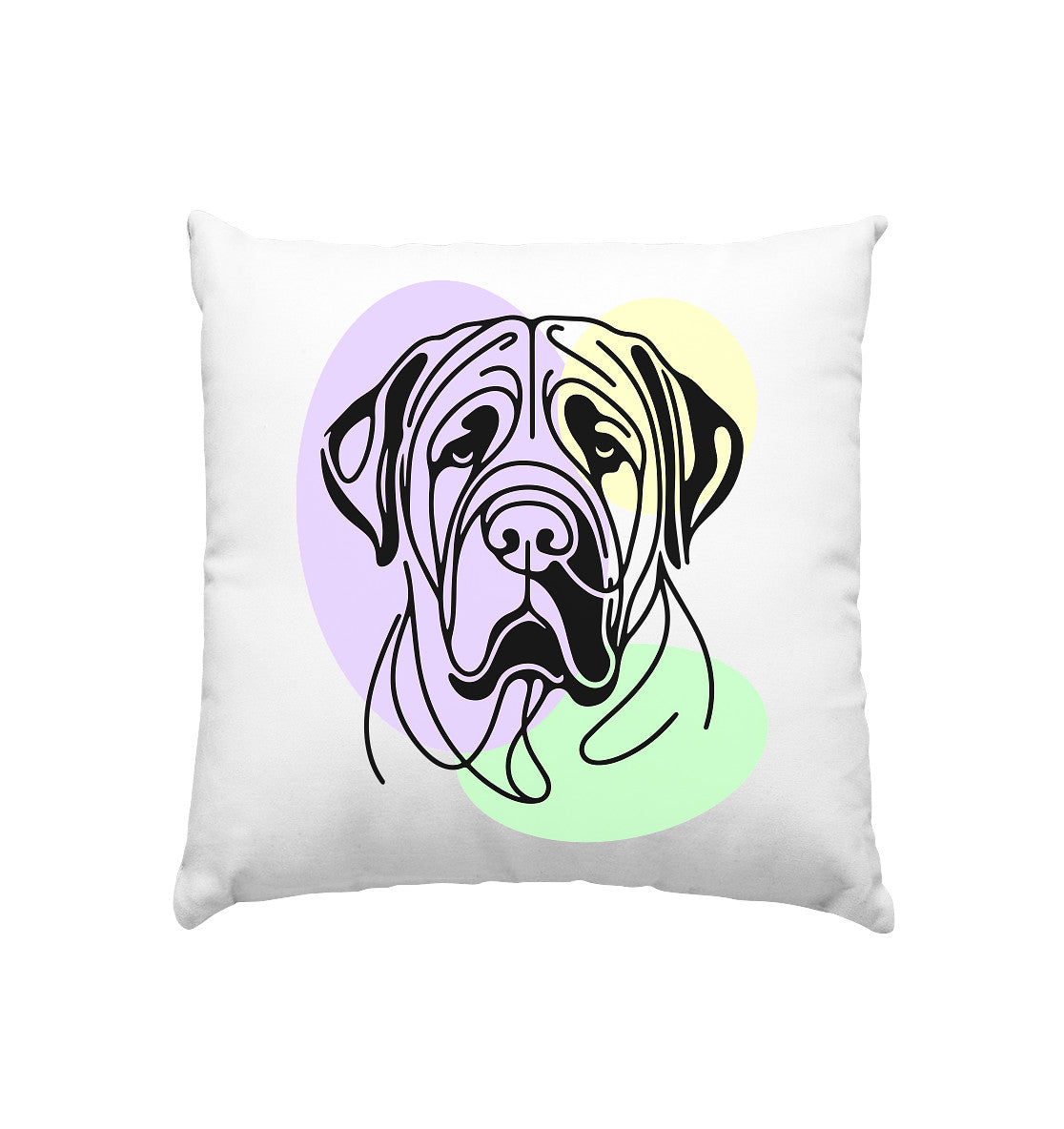 Line Art - Süßer Bullmastiff - Kissen 40x40cm